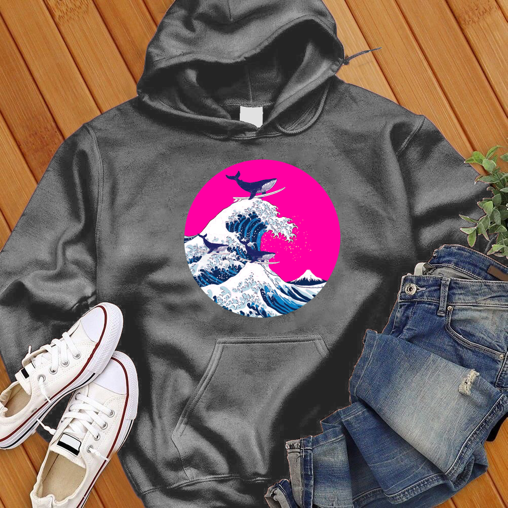 Whales Surfing Hoodie