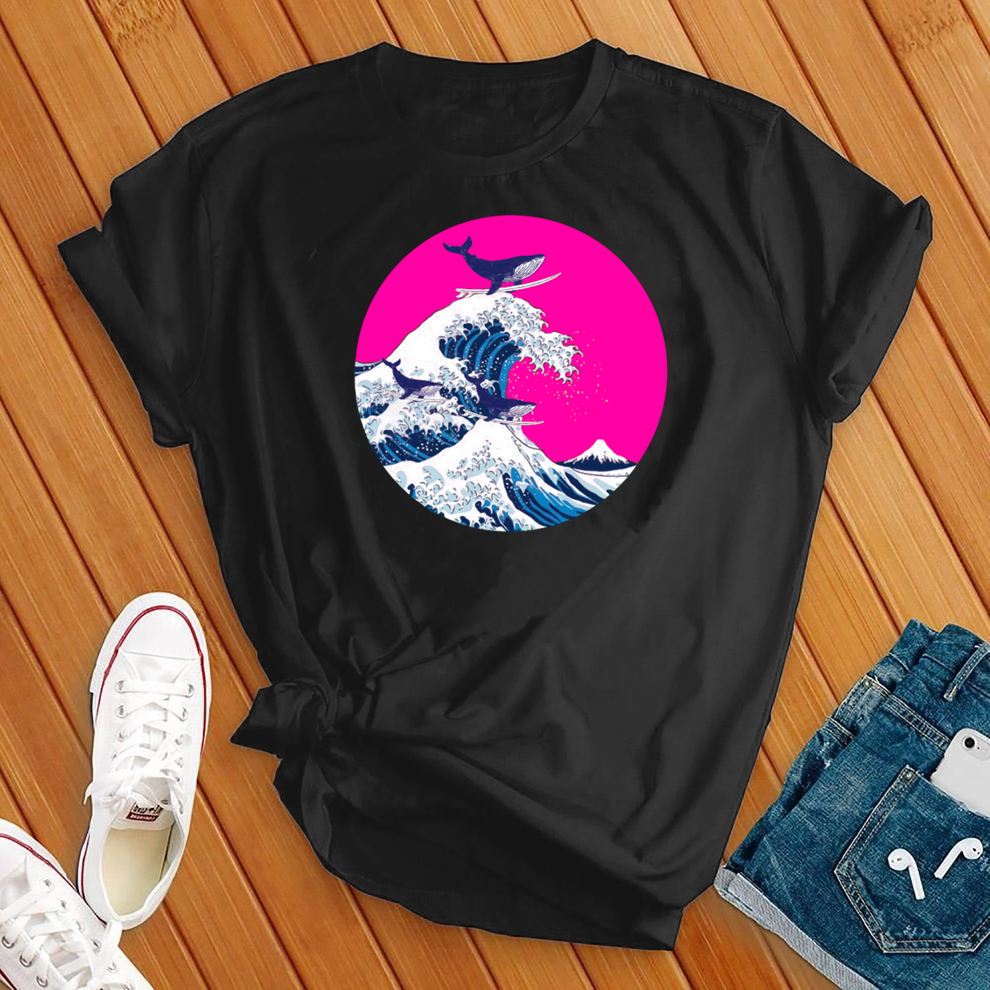 Whales Surfing Tee