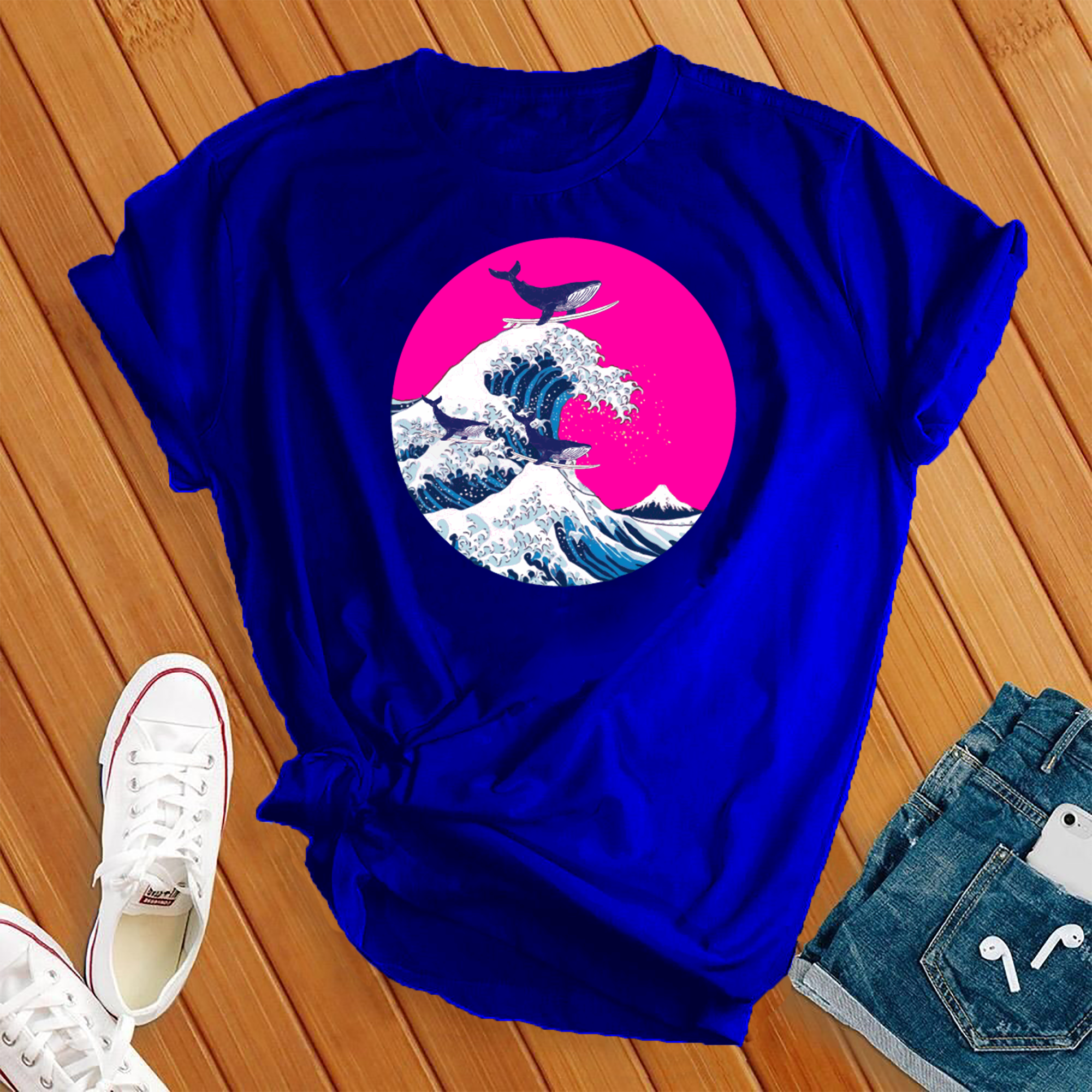 Whales Surfing Tee