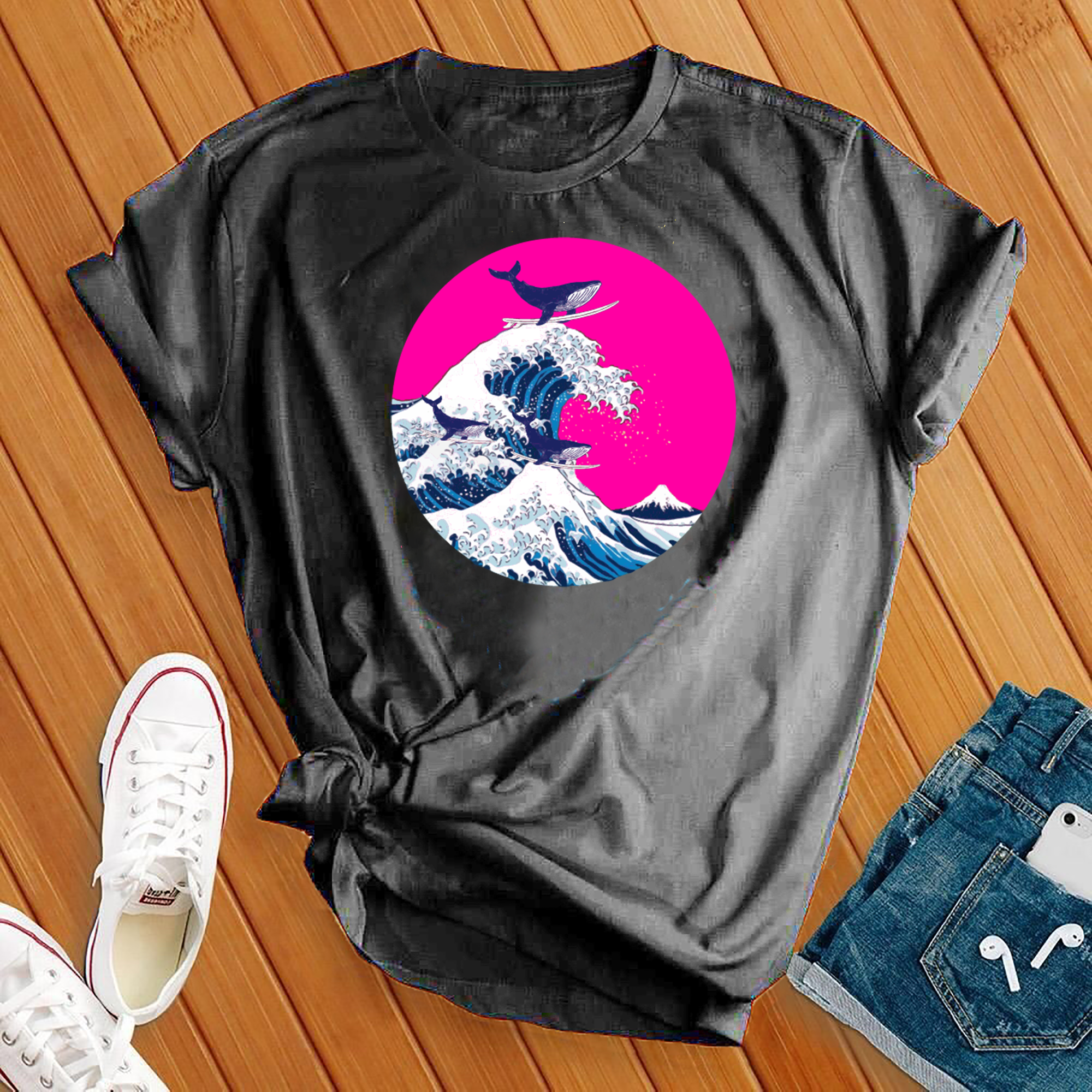 Whales Surfing Tee